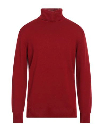 Kangra Cashmere Kangra Man Turtleneck Red Size 42 Merino Wool, Silk, Cashmere In Red