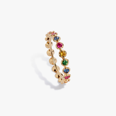 Annoushka Marguerite 18ct Yellow Gold Rainbow Sapphire Eternity Ring