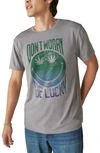 LUCKY BRAND DON'T WORRY SMILEY BURNOUT GRAPHIC T-SHIRT