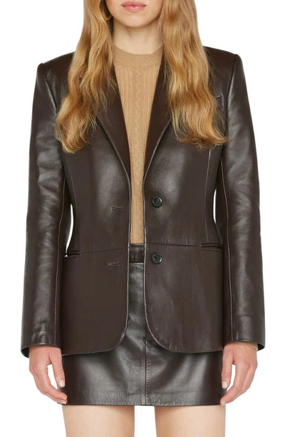 Frame Leather The Femme Blazer In Brown