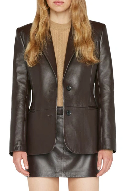 Frame Leather The Femme Blazer In Black