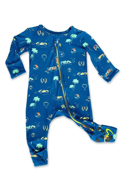 Bellabu Bear Kids' Monaco Convertible Footie Pajamas In Blue