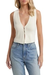 Reformation Myrtle Sleeveless Sweater Vest In Horchata