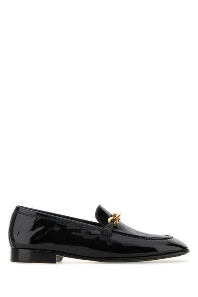 Jimmy Choo Women Black Leather Diamond Tilda Loafers