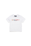 DSQUARED2 D2T996B T-SHIRT DSQUARED CREW-NECK JERSEY T-SHIRT WITH COLOUR THE WORLD LETTERING