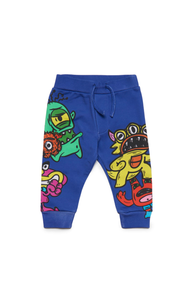 Dsquared2 Babies' Graphic-print Cotton Track Trousers In Surf The Web