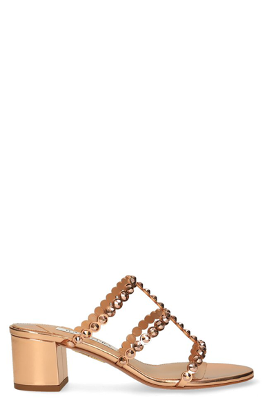 Aquazzura Tequila Embellished Sandal In Brown