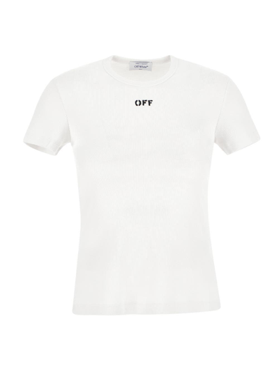 Off-white Off Fitted Tee White Black In White