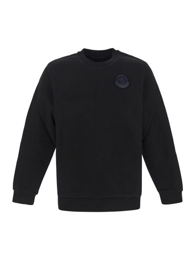 Moncler Cotton Sweatshirt In Black
