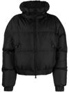 Msgm Ripstop Nylon Cropped Down Jacket In Black