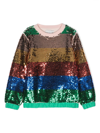 STELLA MCCARTNEY SEQUIN-EMBELLISHED STRIPED SWEATSHIRT