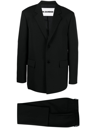 Jil Sander Single-breasted Straight-leg Suit In Black