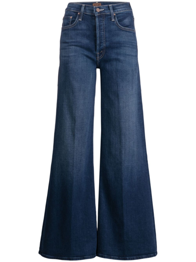 Mother High-rise Wide-leg Jeans In Blue