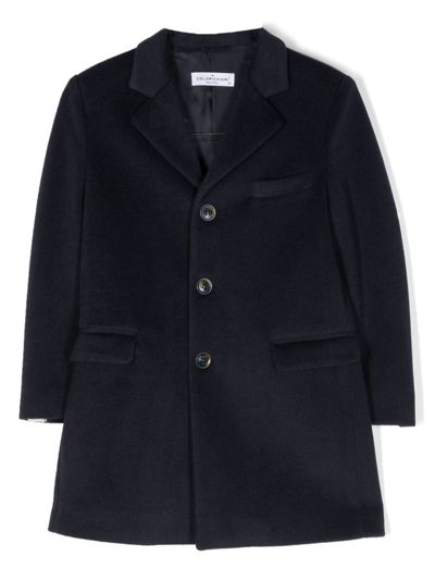 Colorichiari Kids' Notched-collar Single-breasted Coat In Blue