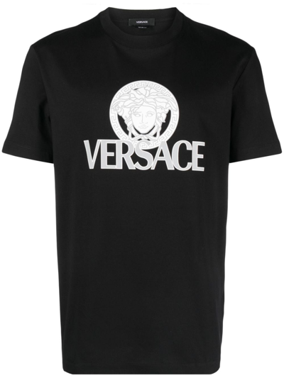 Versace Logoed T-shirt In Black
