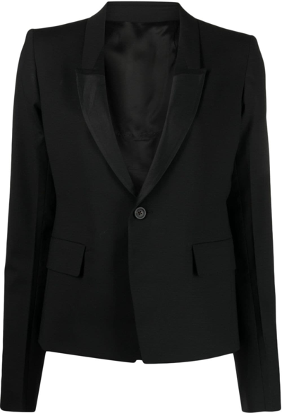 Rick Owens Luxor Virgin Wool-blend Blazer In Black