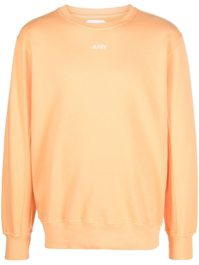 Autry Logo-print Cotton Sweatshirt In Orange