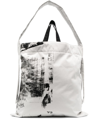Y-3 Logo-print Recycled Polyester Tote Bag In Neutrals