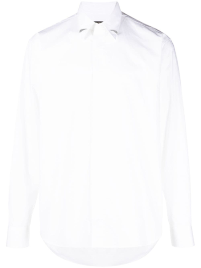 Roberto Cavalli Tiger Tooth-detail Cotton Shirt In White