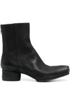 UMA WANG 45MM ZIP-UP LEATHER ANKLE BOOTS
