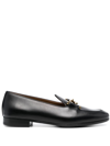 EDHEN MILANO HOOK-DETAIL LEATHER LOAFERS