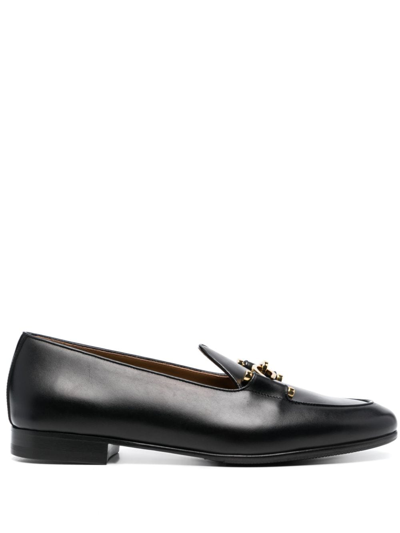 Edhen Milano Hook-detail Leather Loafers In Black