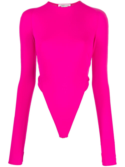 Alessandro Vigilante Cut-out Long-sleeve Body In Pink