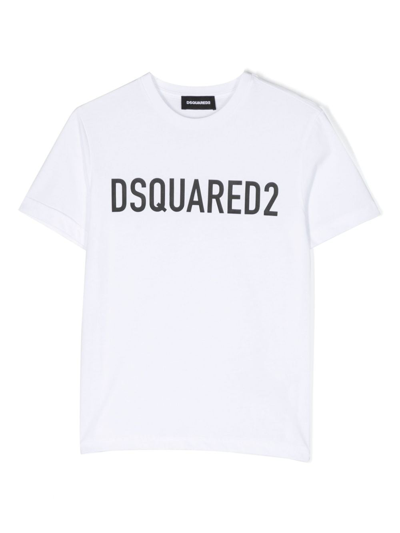 Dsquared2 Kids' Logo-print Cotton T-shirt In White