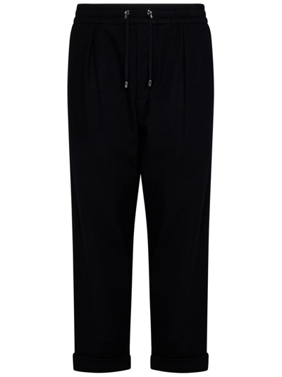 Balmain Pleated Tapered Track Pants In Black