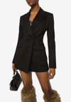 Dolce & Gabbana Double-breasted Milano Rib Blazer In Black