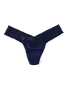 Hanky Panky Supima® Cotton Low Rise Thong Navy In Blue