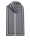 Balmain Monogram-pattern Wool-blend Scarf In Multicolor