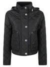 Burberry Quilted Nylon Cropped Jacket In Black