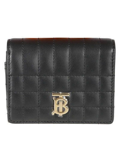 Burberry Tb Plaque Padded Snap Button Wallet In Vintage Check/birch Brown