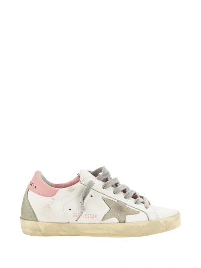Golden Goose Super-star Leather Trainers In White/ice/light Pink