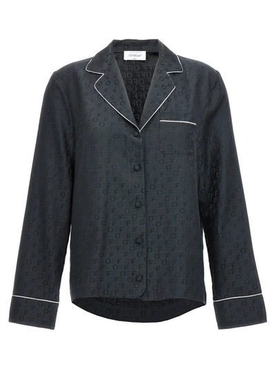 Off-white Off Jacquard Pajama Shirt, Blouse Black