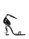 Saint Laurent Opyum 110 Leather Heeled Sandals In Nero
