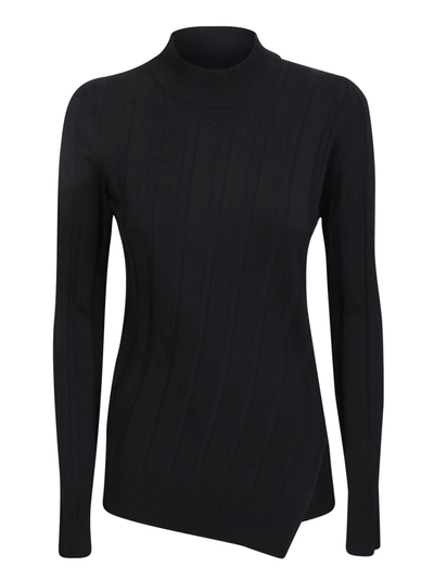 Stella Mccartney Asymmetrical Black Ribbed Shirt