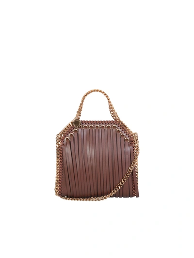 Stella Mccartney Falabella Mini Fringes Cinnamon Bag In Brown