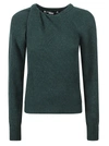 Stella Mccartney Cashmere-blend Twist Sweater In Forest Green