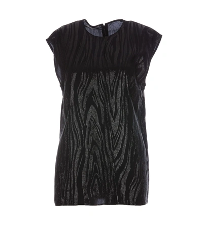 Stella Mccartney Woodgrain Lurex Top In Black