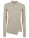 Stella Mccartney Women's Mock Turtleneck Rib-knit Top In Cream
