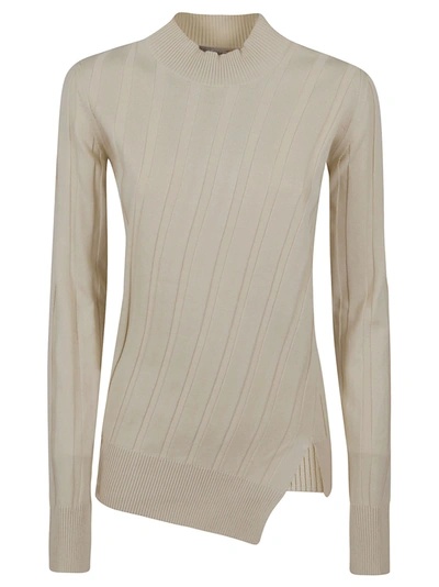 Stella Mccartney Women's Mock Turtleneck Rib-knit Top In Crema