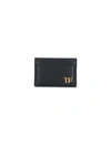 Tom Ford Classic Tf Leather Card Case In Black