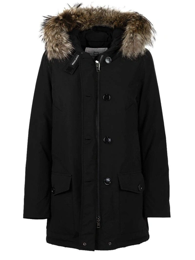Woolrich Arctic Buttoned Jacket In Nero