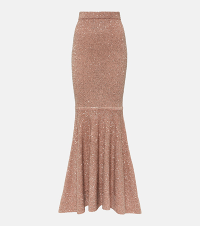 Altuzarra Kasou Metallic Knit Maxi Skirt In Pink