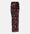 Magda Butrym Appliquéd Floral-print Stretch-jersey Maxi Skirt In Black