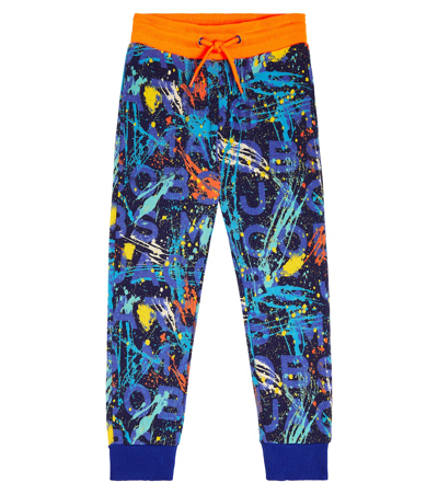 Marc Jacobs Kids' Printed Cotton Blend Sweatpants In Blue