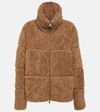 Moncler Segura Quilted Fleece And Shell Down Jacket In Brown