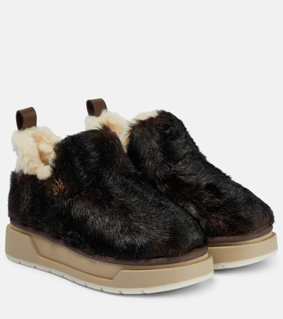 Amiri Shearling Ankle Boots In Brown